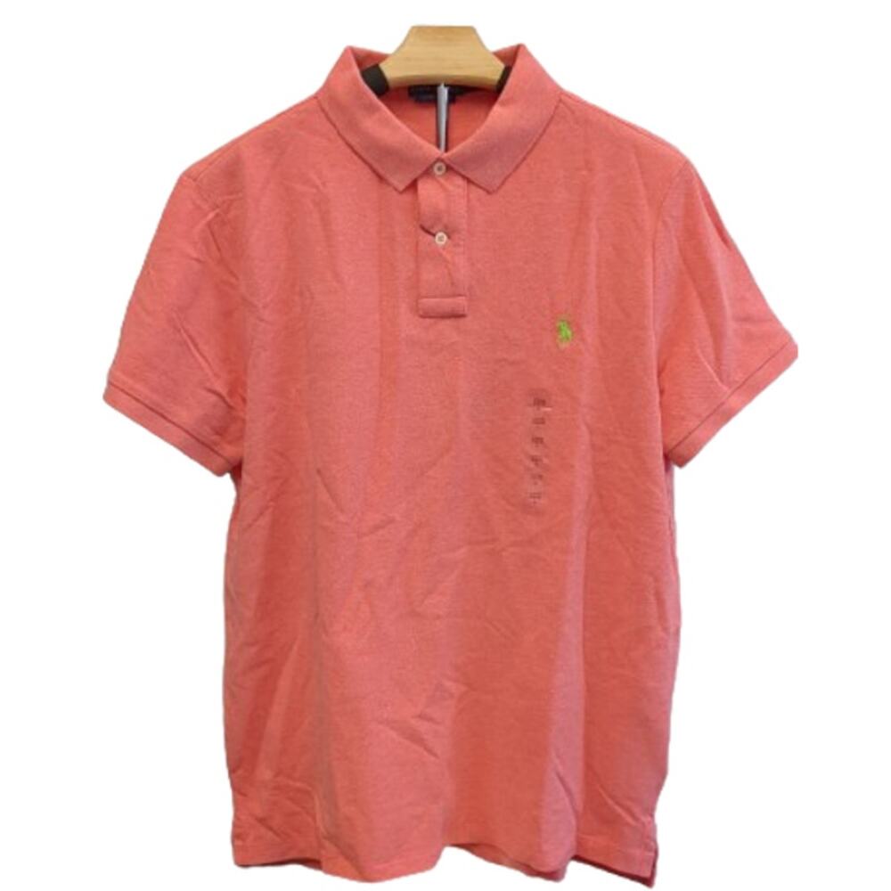 Polo Ralph Lauren Slim Fit Short Sleeve Shirt-Red/Salmon-Size Large-NWT-C26